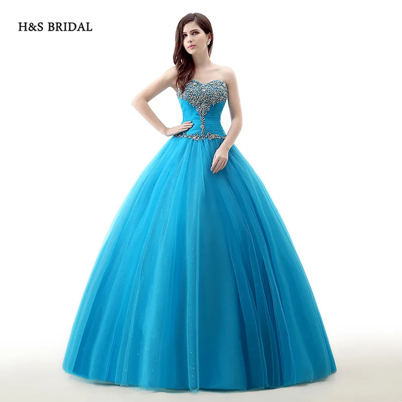 H&S BRIDAL Red Purple Blue Cheap Organza Ball Gown Prom Dresses Sequins Beaded Shinny sweet 16 robe de soiree quinceanera gowns | Свадьбы
