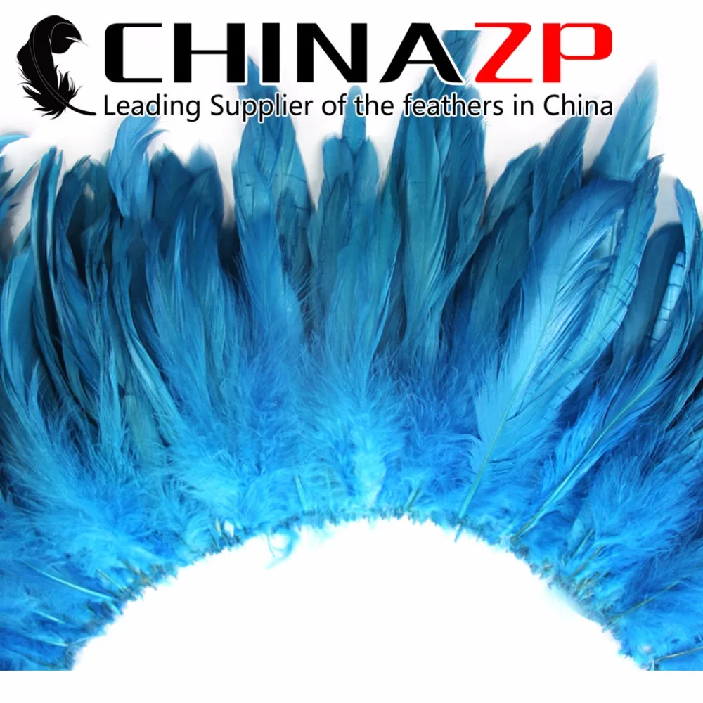 

CHINAZP Factory Top Quality Dyed Turquoise Blue Strung Rooster Schlappen Feathers
