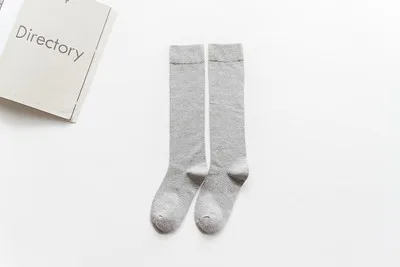 light grey 4 шт. = 2 пары Хлопковые женские гольфы осень зима женские студенческие повседневные милые свободные длинные чулки Прямая - Цвет: light grey