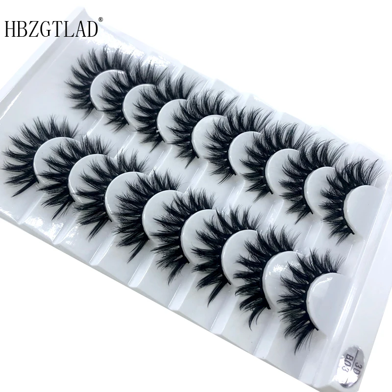 HBZGTLAD 10 пар Накладные ресницы из норки 3D натуральные накладные мягкие для