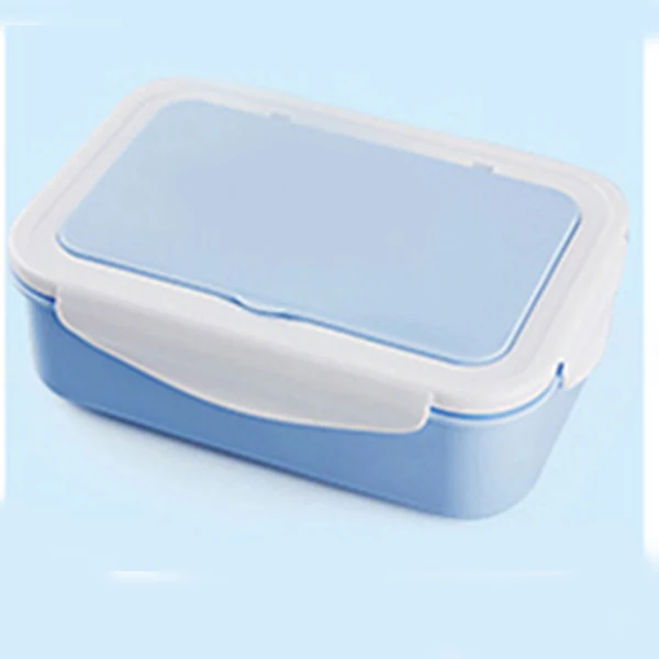 Blue lunch box Портативная микроволновая коробка для ланча с ложкой, вилка, сумка-холодильник, большая емкость, контейнер для еды, контейнер для хранения, для путешествий, пикника, обеденная посуда, набор - Цвет: Blue lunch box