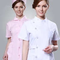 2021 summer short sleeve slim fit nurse clothing medical and spa uniforms white scrubs hospitality uniforms sales free shipping