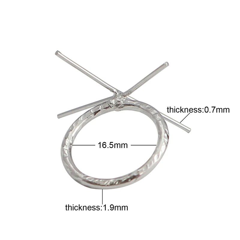 Beadsnice ID38860smt2 стерлинговые серебряные Кольцевые Заготовки Ручной Работы Коготь кольцо круглая проволока установка ювелирных изделий - Цвет: silver US 7