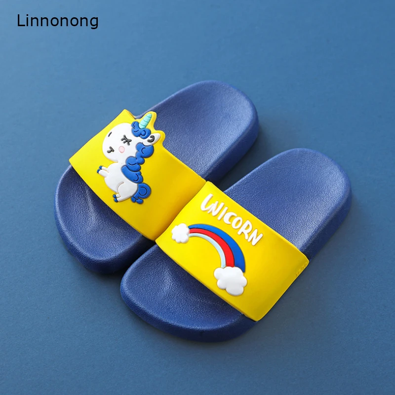 Linnonong/Новинка 2019 года детские тапочки модные мягкие милые шлепанцы для мальчиков