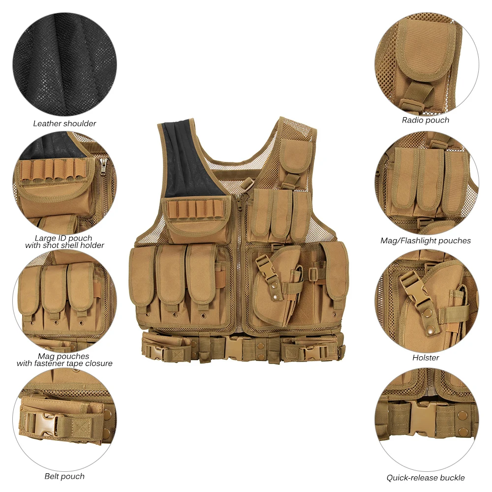 Tactical Vest Men Military Hunt Breathable Army Clothes For Hunter Body Molle Armor Outdoor Jungle Equipment 5 Color | Спорт и