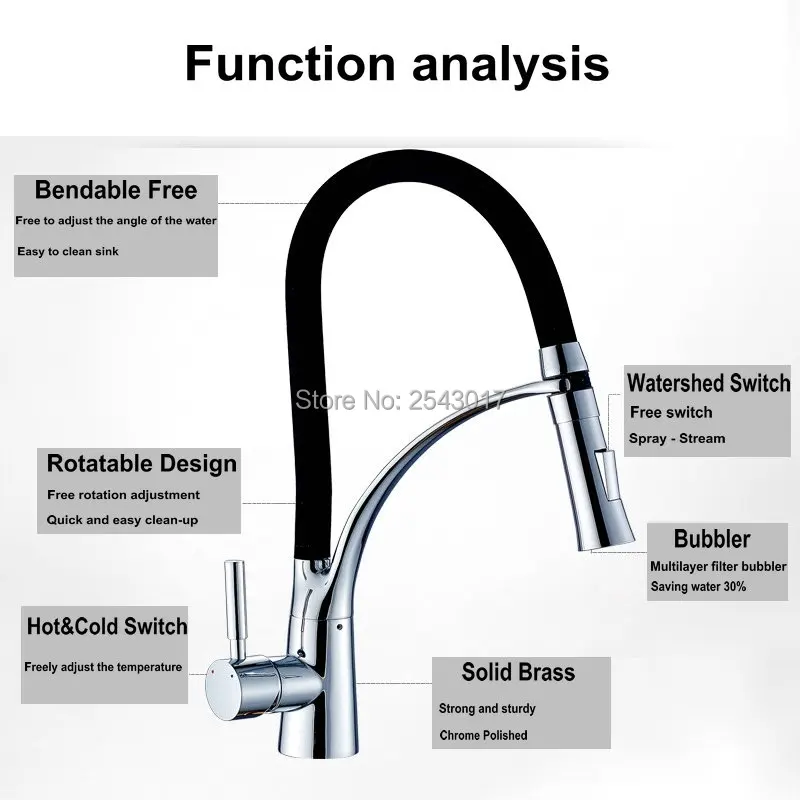 Кухонный Вытяжной кран GIZERO водопроводный смеситель гибкий Одноручный