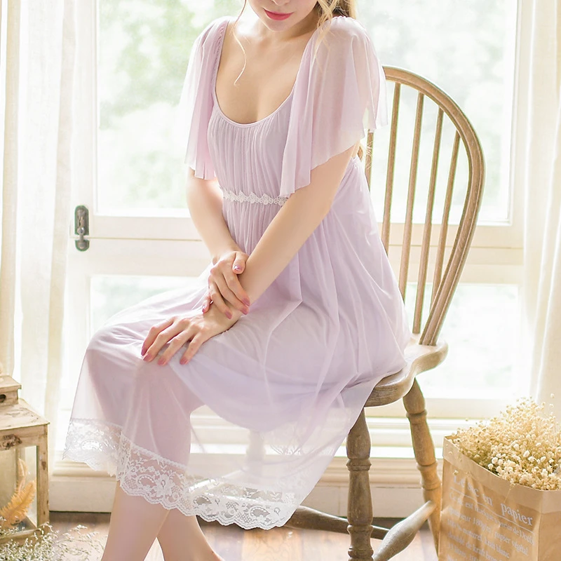 Ночная рубашка в стиле ретро винтажная ночная с хлопковой подкладкой 2020 | Женская