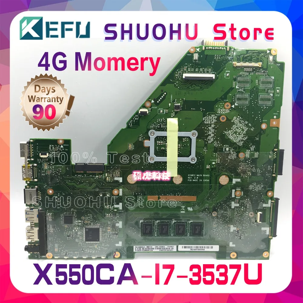 KEFU X550CA для ASUS X550CC R510C Y581C X550C X550CL Процессор I7 4GMemory материнская плата ноутбука