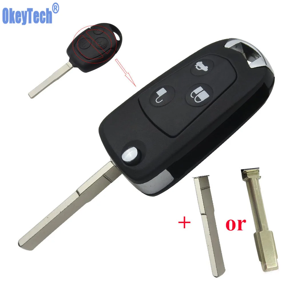 OkeyTech 3 кнопки автомобильный пульт дистанционного управления флип ключ чехол для