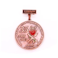 factory direct plating red copper medals cheap gold medal custom paint badge