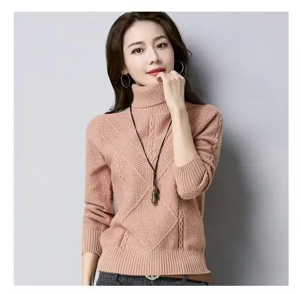 

2020 Autumn and Winter New Short Cashmere Sweater Women's Pullover Bottom High-collar Knitted Sweater Thickening Korean Edition