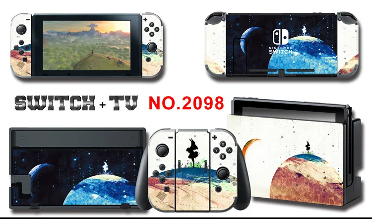 Для nintendo Switch Pain sticker консоль Dock Joy Con полное покрытие цветной бумажной кожи Закаленное стекло протектор экрана от 2000-2305