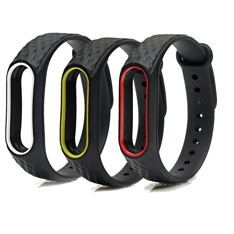 BOORUI Colorful Diamond Miband 2 Strap Double Color Replacement watchband for Xiaomi Mi band Wristbands Original | Электроника