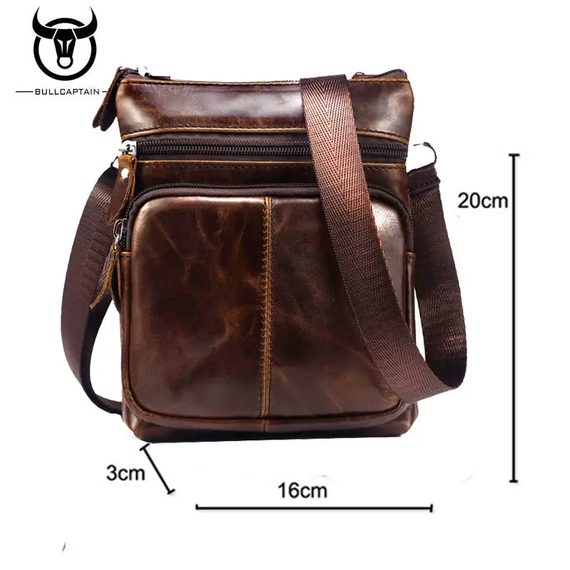 BULLCAPTAIN/брендовая винтажная Мужская сумка из натуральной кожи повседневная