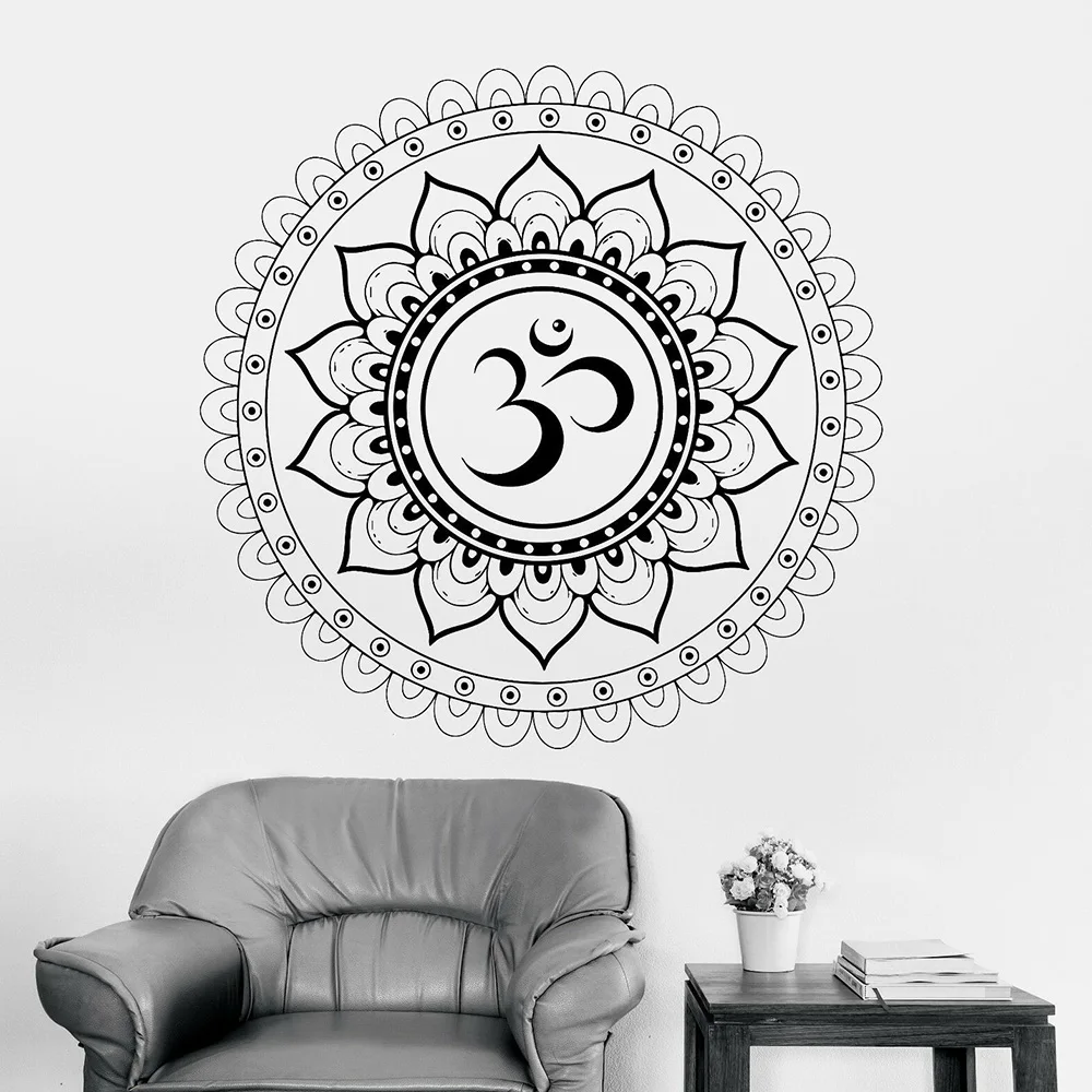 Мандала настенные наклейки домашний Декор Гостиная Будда Aum санскрит символ