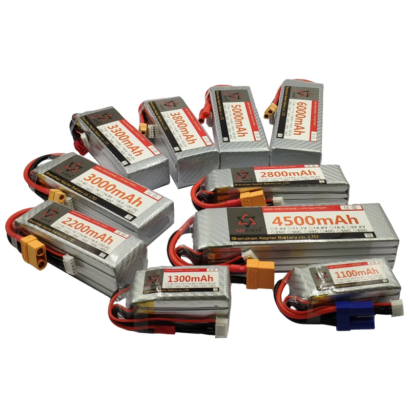 4S 14 8 V 1300 1800 2200 2600 3000 3500 3800 5000 6000 мА/ч 25C 35C 60C провод с силикатной гелевой Батарея для