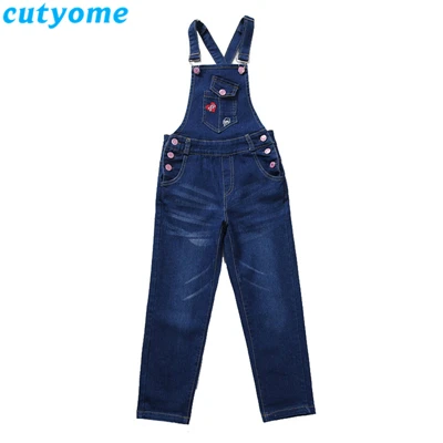 Girls Overalls Pants Коллекция года, весенние джинсовые комбинезоны для девочек Корейский Модный комбинезон свободного кроя для маленьких детей детские джинсы комбинезоны брюки для девочек-подростков - Цвет: Girls Overalls Pants
