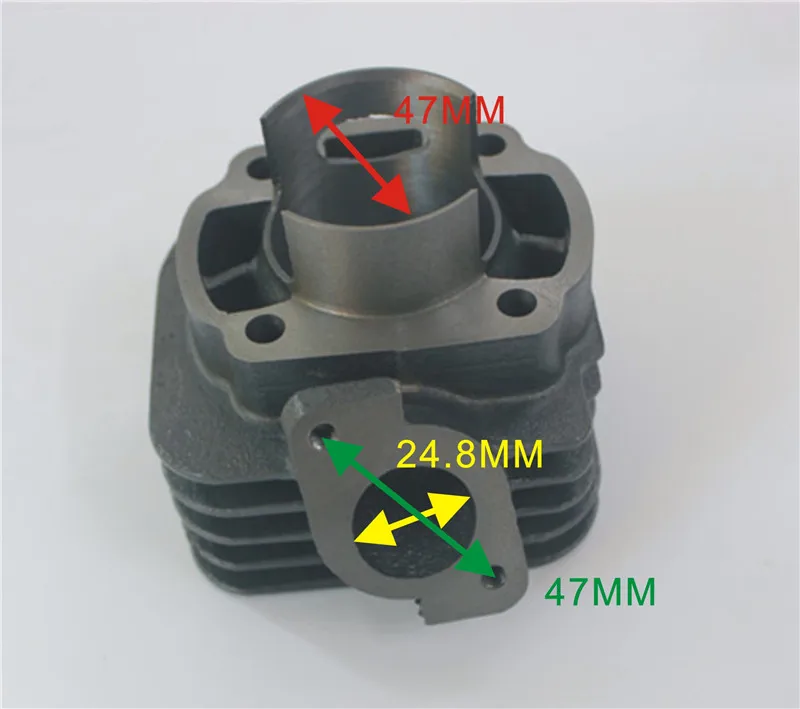 Комплект цилиндров для мотоцикла 70cc 10 мм Pin 2 ход Jog для Yamaha Minarelli 1E40QMB Jog 70 JOG70 поршневой комплект DIA = 47 мм pin = 10 мм