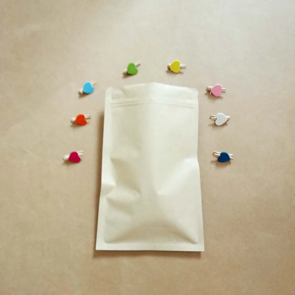 300 шт. коричневые плоские алюминиевые пакеты из крафт-бумаги для