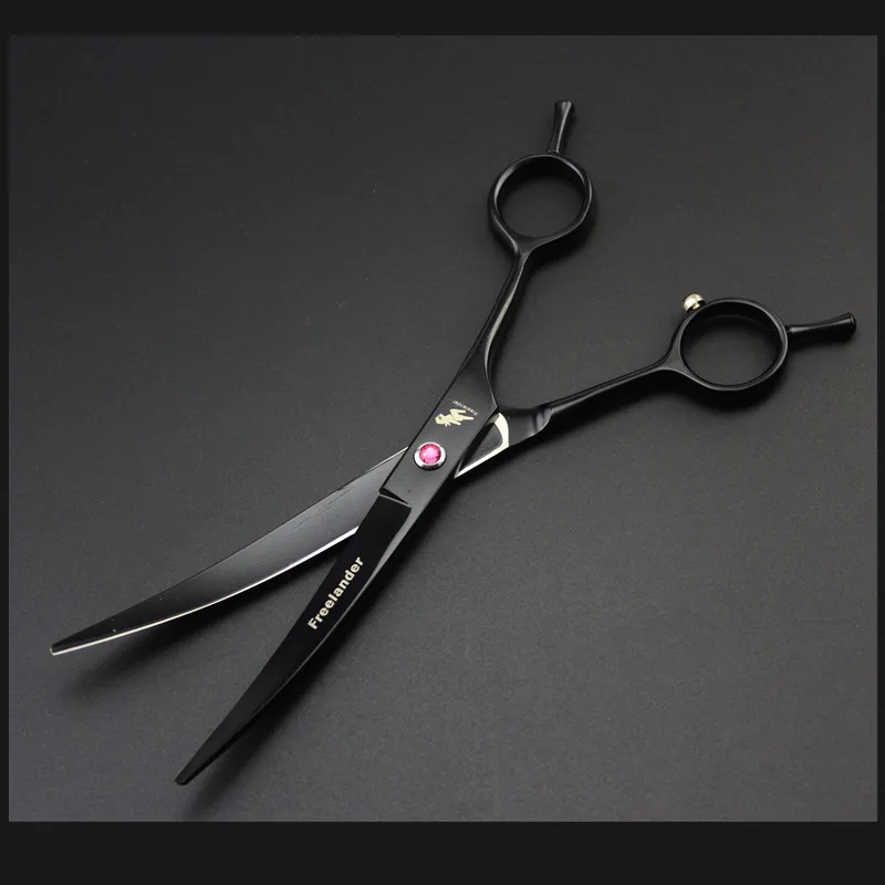 

7 inch Professional Black Pet Dog Grooming Scissors Set 3pcs/set Pet Shears Cutting + Fish bone Teeth + Curved with Bag