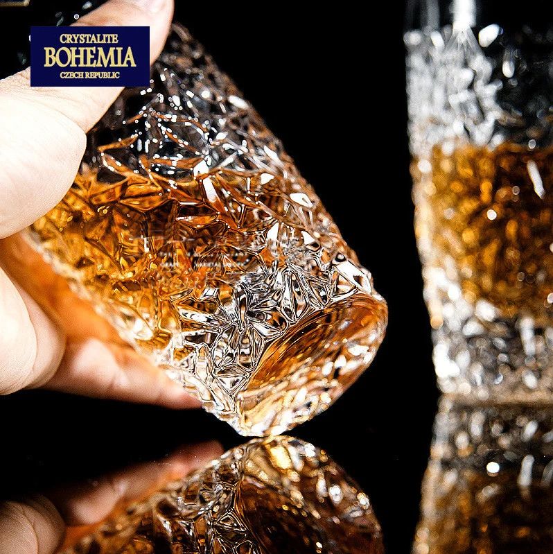 Импортная Чешская креативная Хрустальная чашка для виски 401ml-500 мл стеклянная