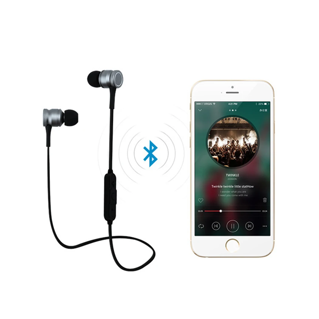 Беспроводной Bluetooth наушники спортивные для телефона шейным Спорт