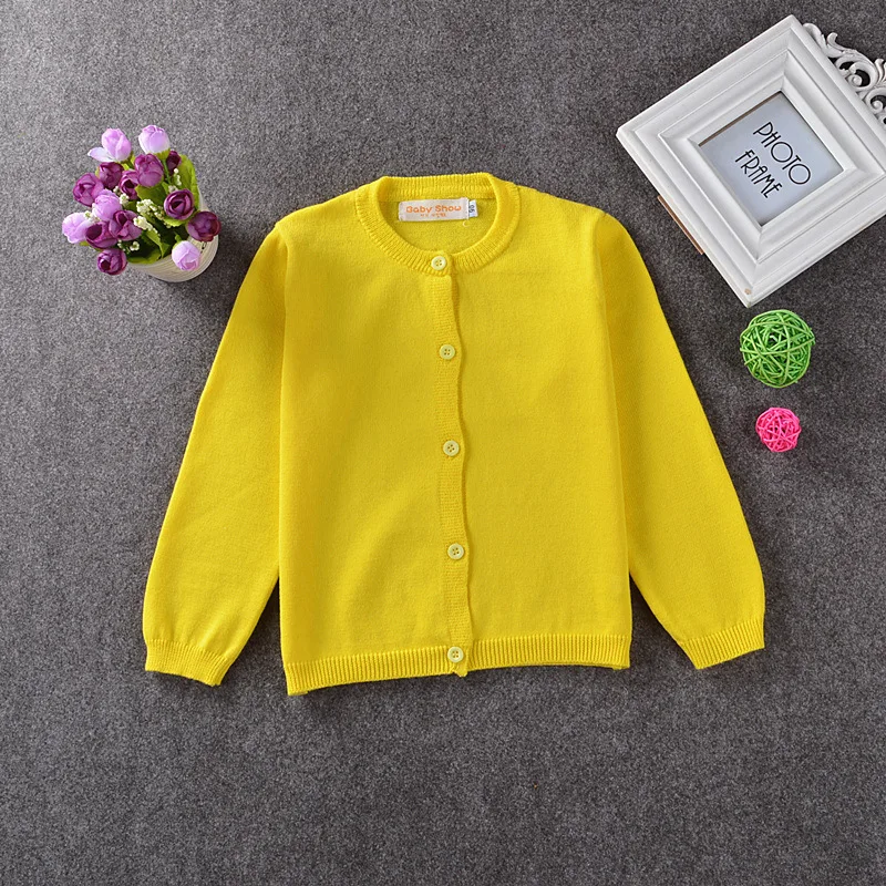 Кардиган для маленьких девочек свитер карамельных цветов детей вязаный теплый