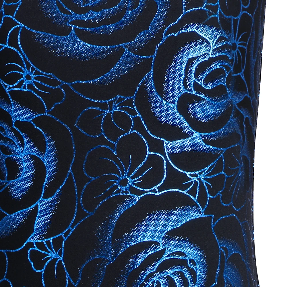 2018 блестящий дизайн с синими розами танцевальный костюм гимнастический