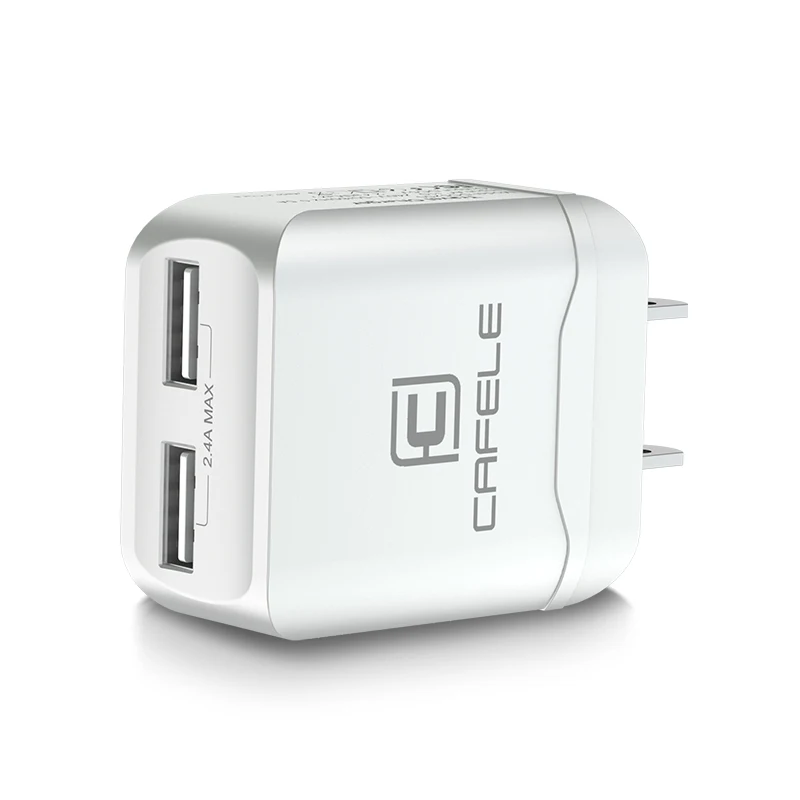 Cafele портативное двойное USB зарядное устройство EU/US универсальное DC 5 В 2.4Ax2 12 Вт портативное зарядное устройство для iPhone samsung зарядное устройство для телефона
