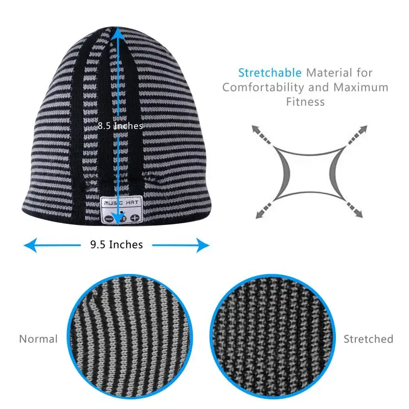 Bluetooth Beanie музыкальная шапка беспроводные наушники шапочка встроенный микрофон
