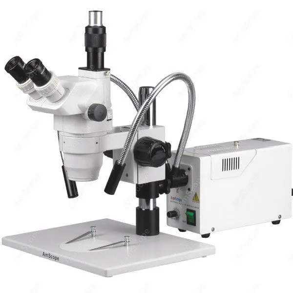 Зум-микроскоп поставки AmScope 2X-180X зум микроскоп + двойное волокно гусиная шея огни |