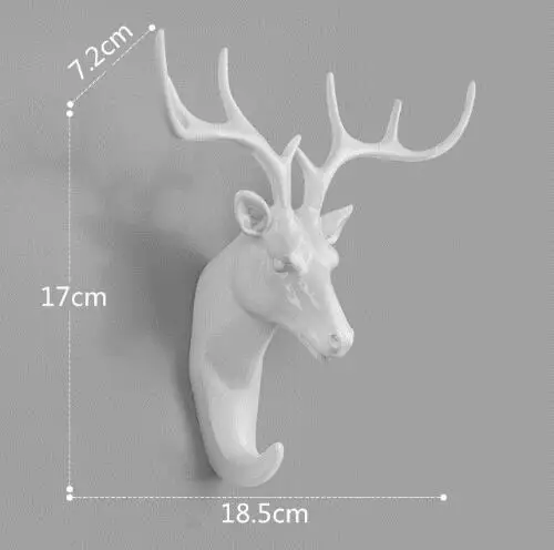white deer ROTOCAST материал светильник Защита окружающей среды животное крюк украшение дома настенный хранения носорог моделирование настенный подвесной - Цвет: white deer