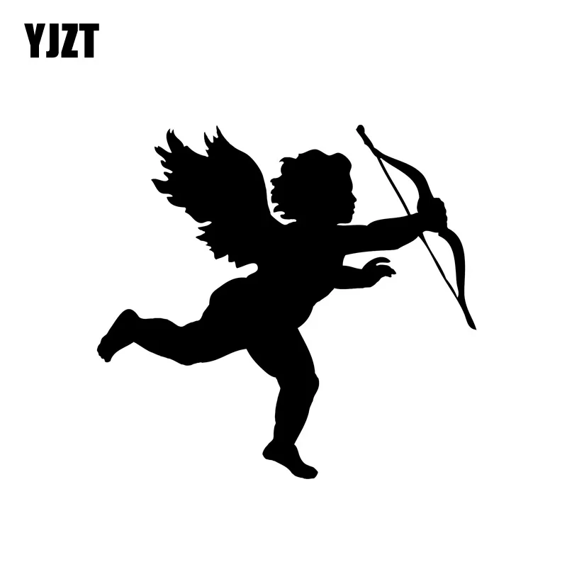 

YJZT 15.2CM*14.2CM Cupid Bow Arrow Love Personality Vinyl Decal Car Sticker Black/Silver C10-01958