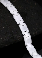 top quality white color ceramic bracelets for women black hematite charm female bangles bracelets ladies