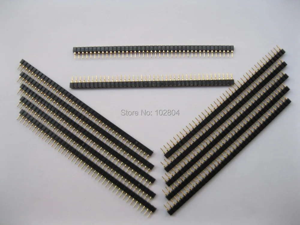 10 pcs Gold Plated 2.54mm 1x40 40pin L7.43mm Pin Header Male Single Row Strip | Обустройство дома