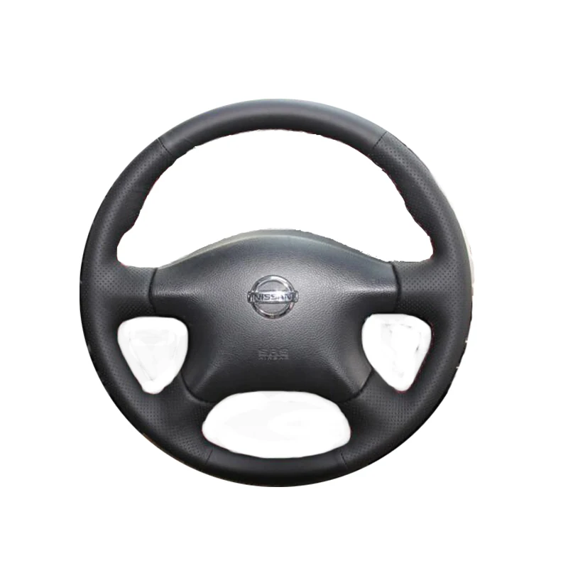 Appdee Черный подлинный кожаный чехол на руль для Nissan Almera N16 Pathfinder Primera Paladin X-Trail XTrail 2001-200
