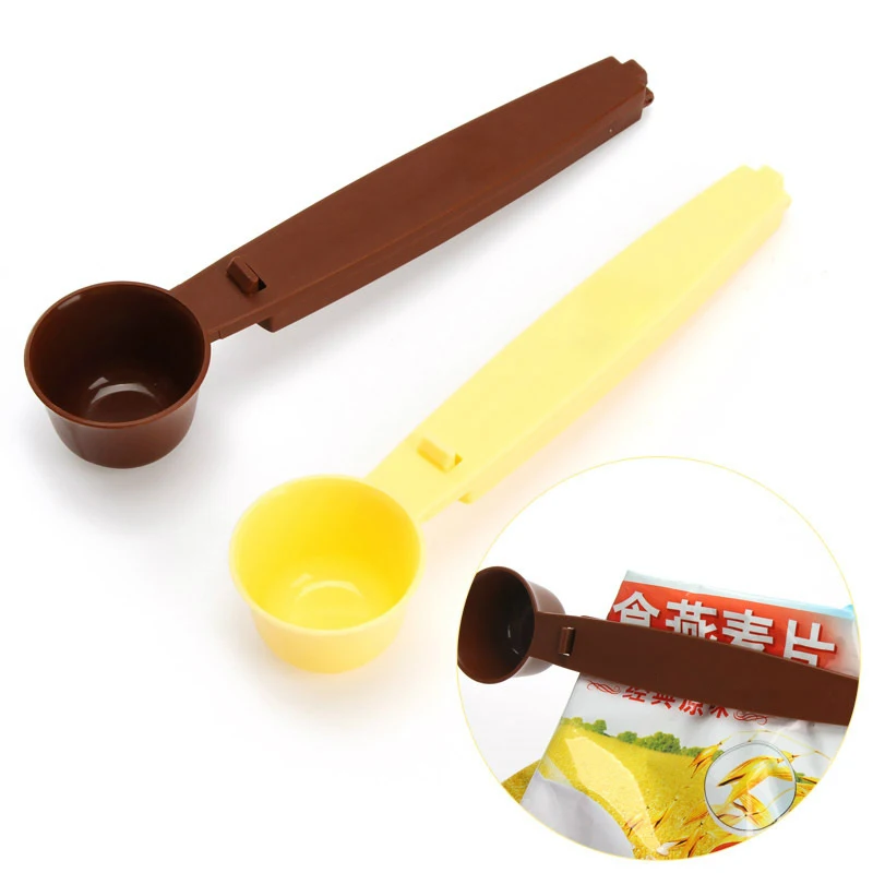 1 шт. многофункциональный пищевой полипропиленовый совок для кофе с зажимом