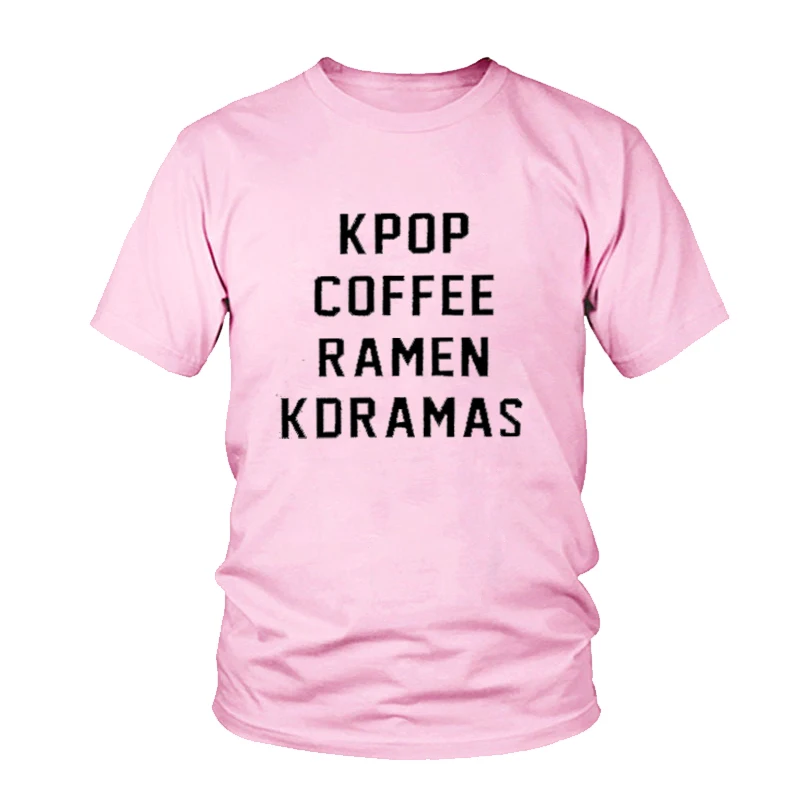 Модная футболка унисекс Kpop кофе рамен Kdramas уличная одежда в Корейском стиле