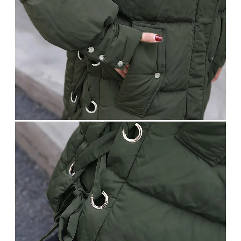 Новинка 2018 зимняя куртка женская толстая пуховая парка с капюшоном Длинная