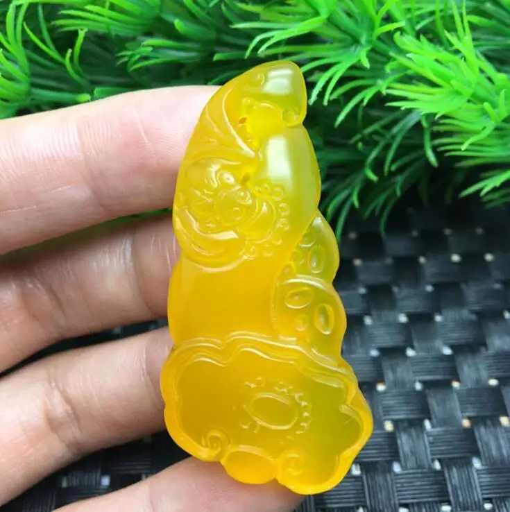 TJP из натурального прозрачного камня Агат халцедон Ganoderma lucidum large Большой