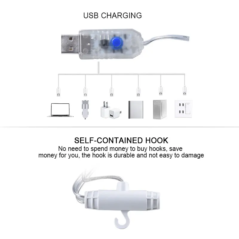 3x3 м сказочная гирлянда светодиодная USB занавес с пультом дистанционного