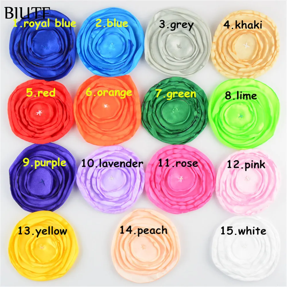 200 шт./лот ручной работы гладкий шелк жареный цветок Многослойная Плоская Задняя