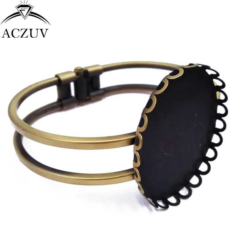 ACZUV 50 шт. 18x25 мм 30x40 кружевные кабошоны базовые настройки манжеты Пустые браслеты
