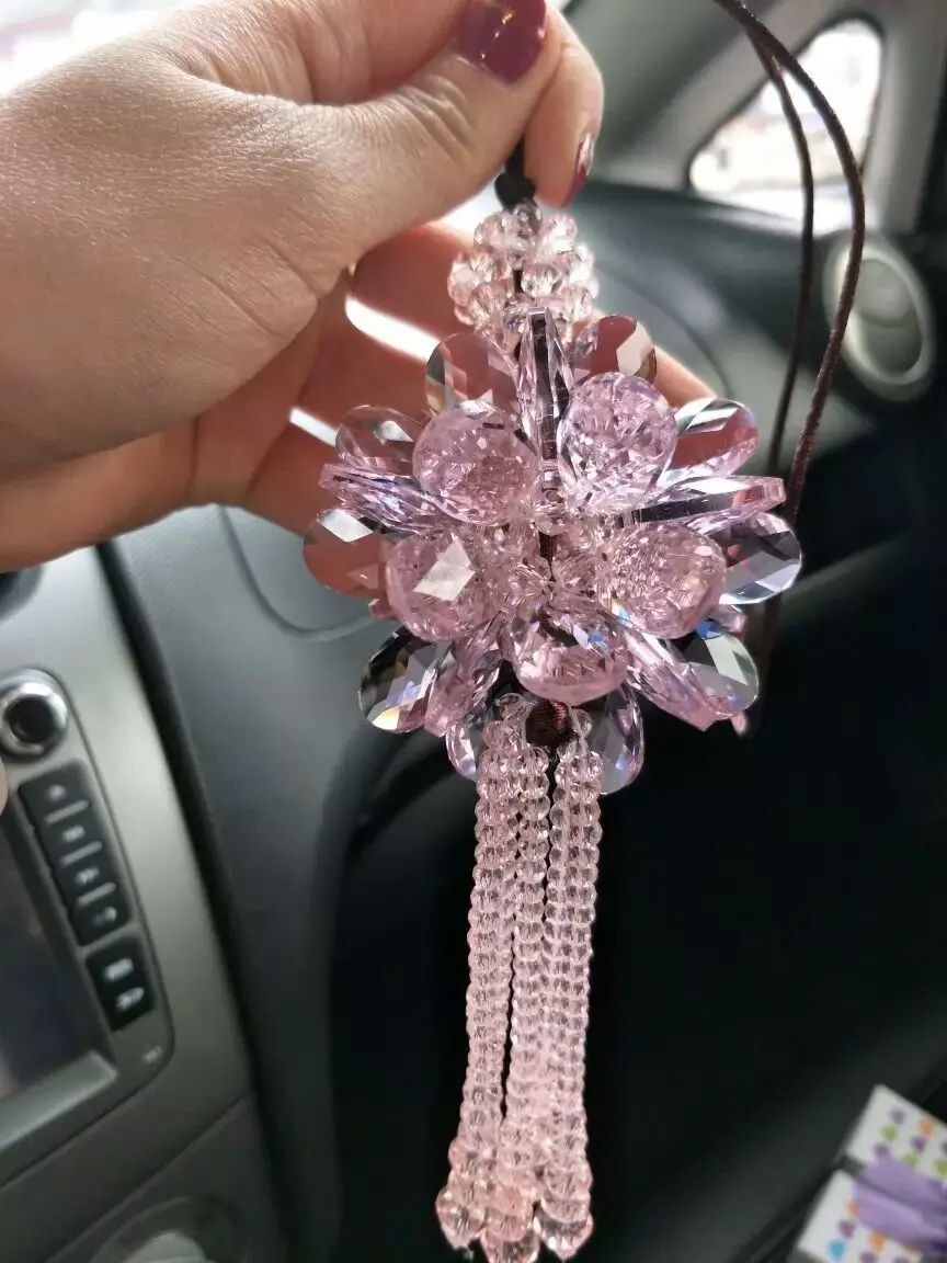 Хрустальный цветок автомобиля Висячие украшения зеркало заднего вида подвеска