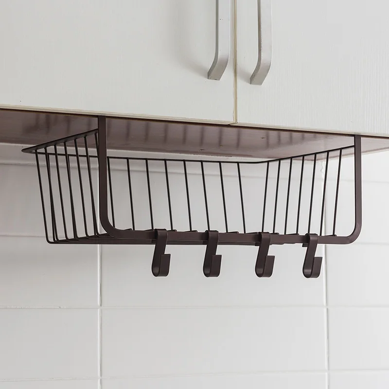 ORZ кухонный Органайзер хранилище стойка под полкой корзина с крючками ванная