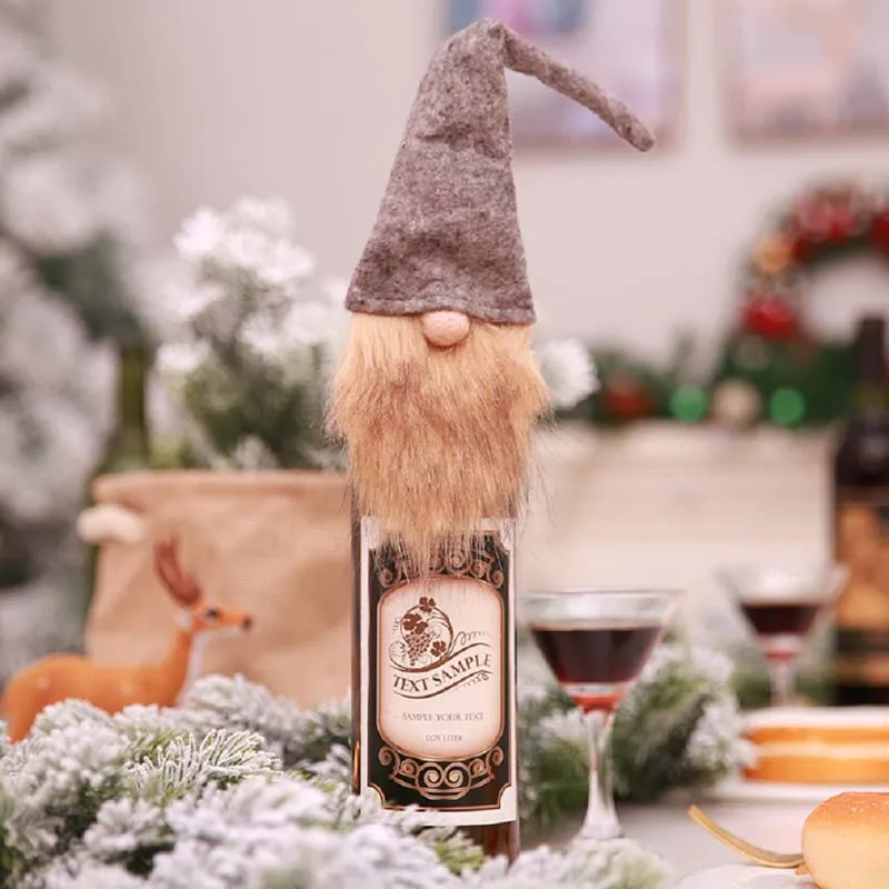 3 цвета Санта Клаус карликовая кукла крышка для бутылки вина рождественские