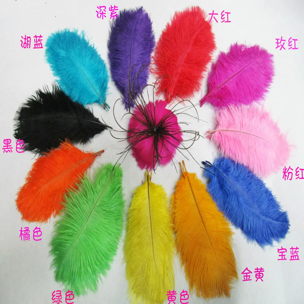 

50pcs/lot Natural Ostrich Feathers Color Quantity Optional 10-12inch/25-30cm
