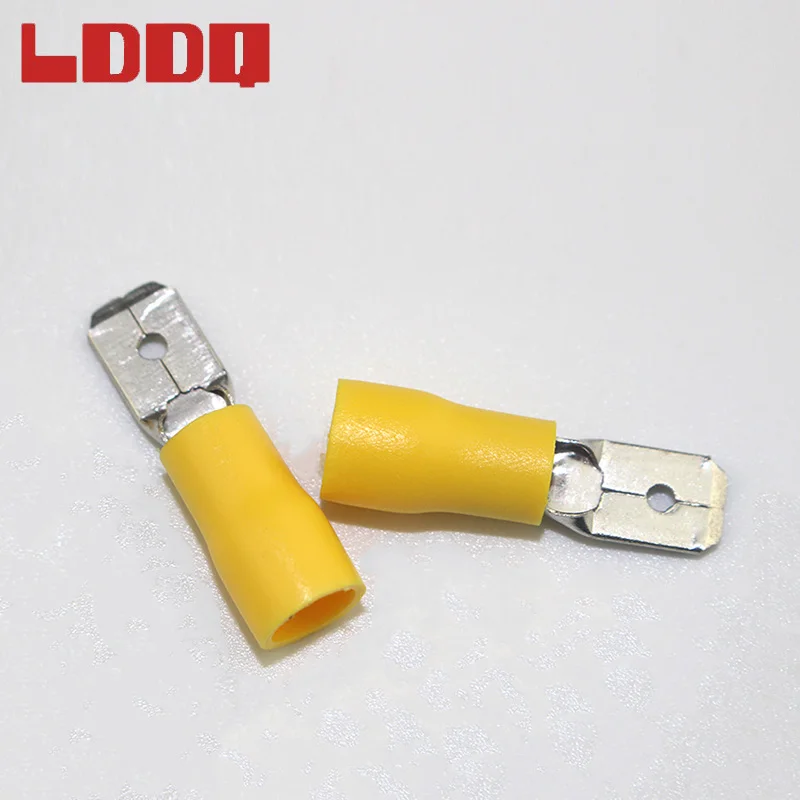 LDDQ 100 шт. 12 10AWG Изолированная контактная обжимная Клемма желтый штекер