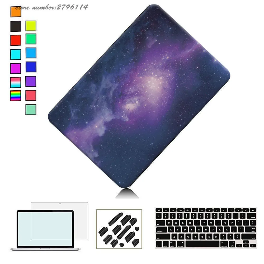 Galaxy Graphic прорезиненный жесткий чехол для Macbook Pro 13 15 дюймов модель A1706 A1708 A1278 A1286