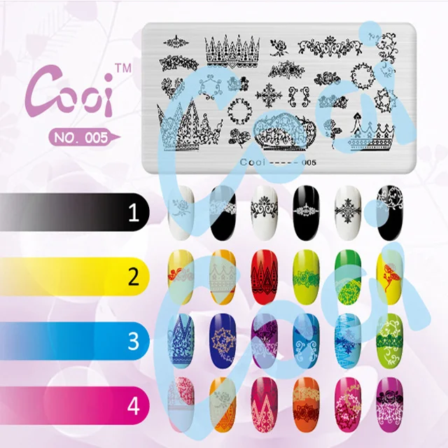 NO.05 Pinpai Nail Stamping Plates Flower Geometric Heart Nature Series Nail Template Stamp Image DIY Nail Designs Manicure Stamp Plate - Цвет: NO.05